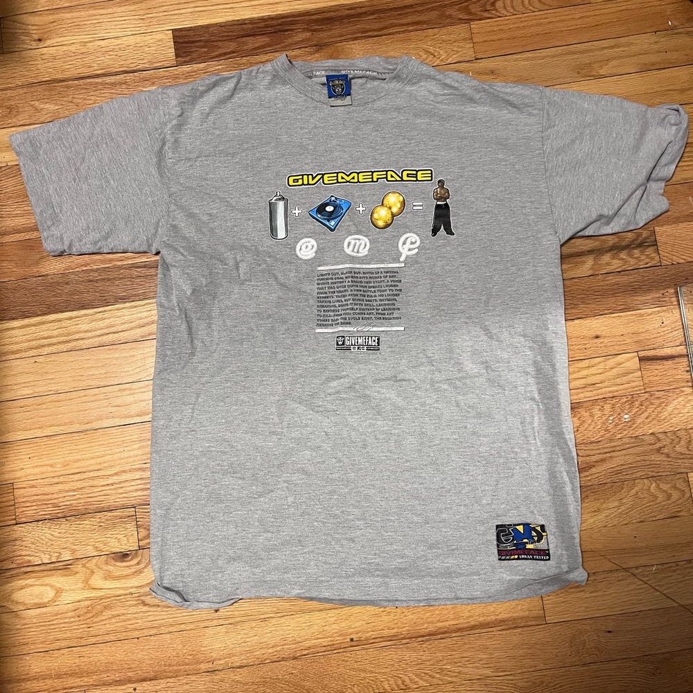 Gray Graphic Tee with Unique Design